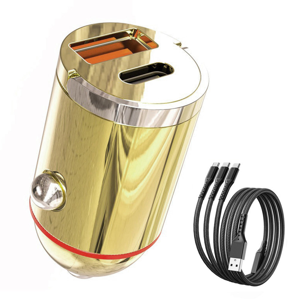 G30J Type-C+USB 133W High Power Cigarette Lighter Car Charger with 100W 3-in-1 Cable G30J Type-C+USB 133W High Power Cigarette Lighter Car Charger with 100W 3-in-1 Cable